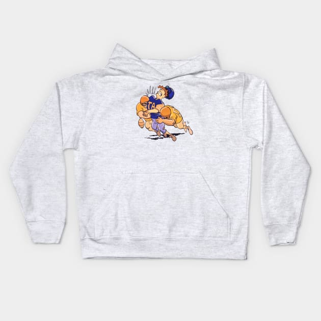 Football Game Tackle Kids Hoodie by koolteas